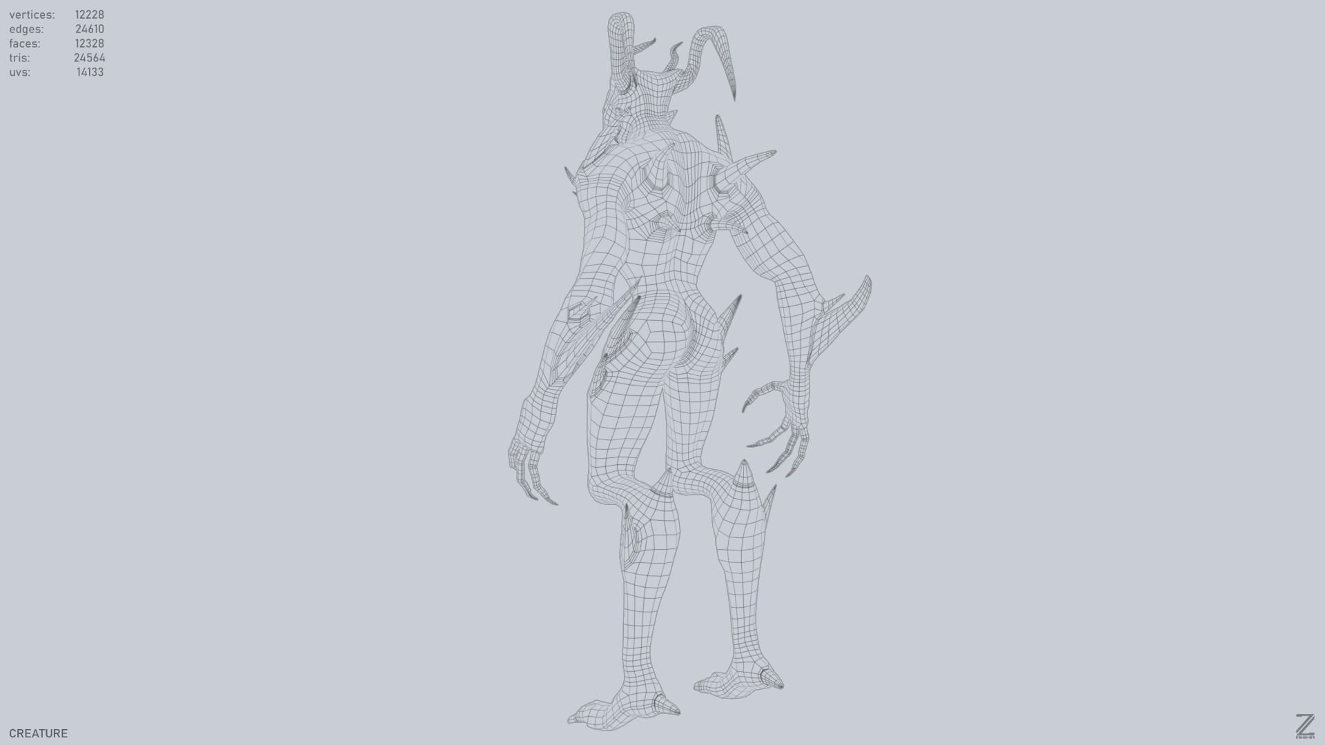 Creature Low-poly 3D model_11