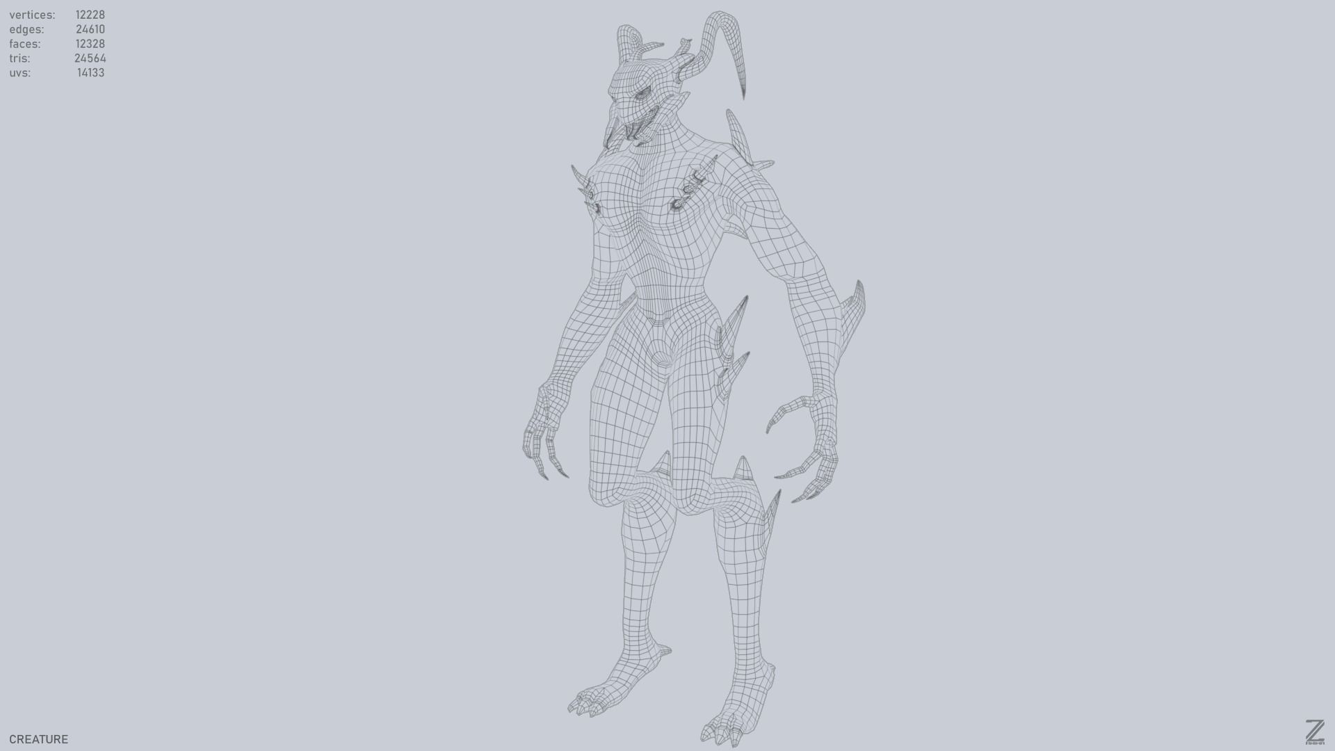 Creature Low-poly 3D model_9