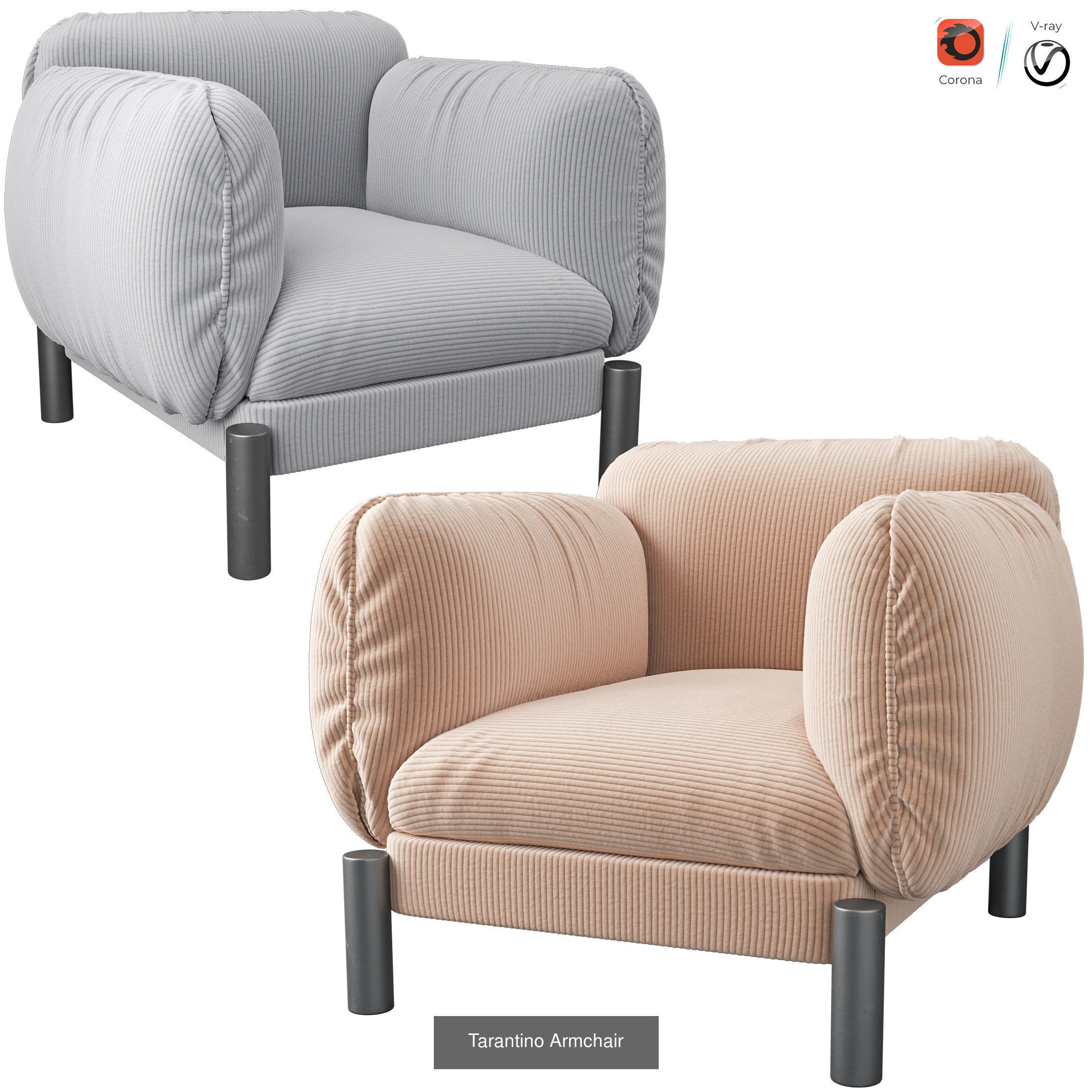 Tarantino Sofa 3D Model Collection_3