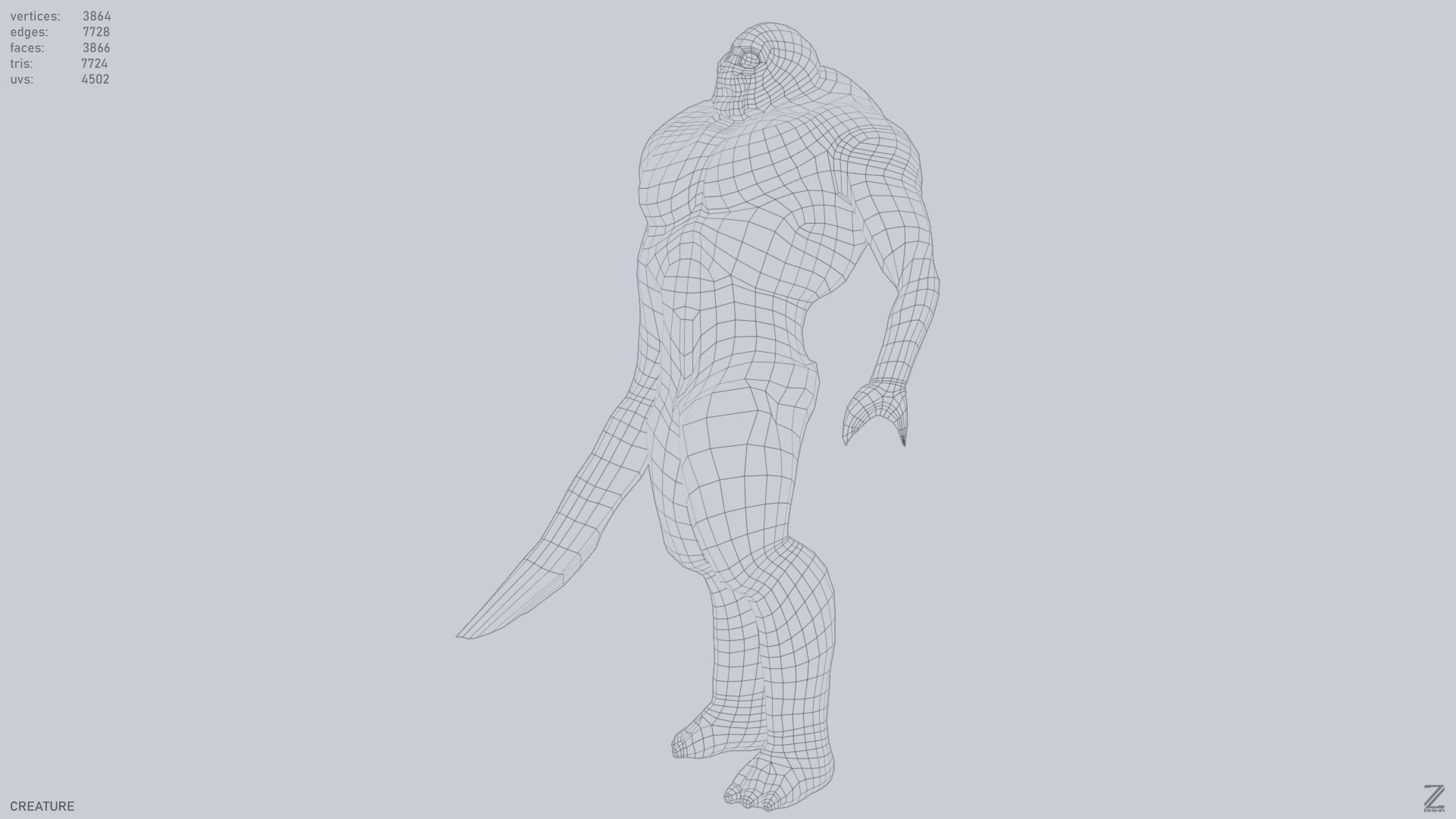 Creature Low-poly 3D model_15