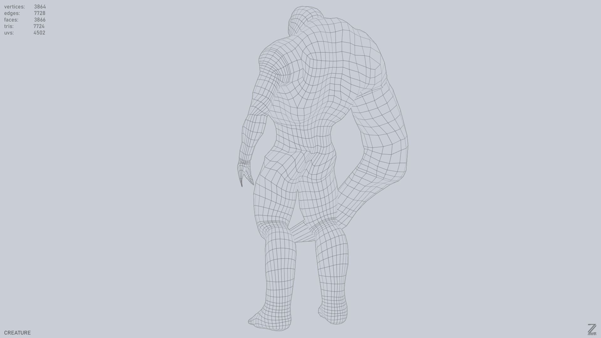 Creature Low-poly 3D model_11