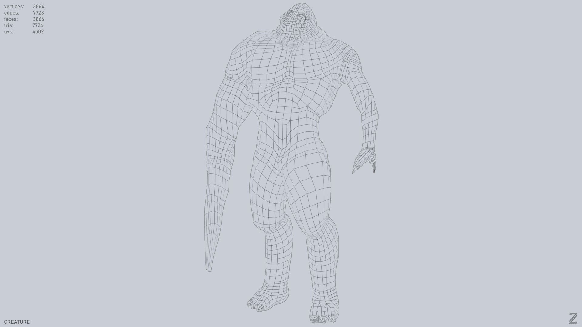 Creature Low-poly 3D model_9