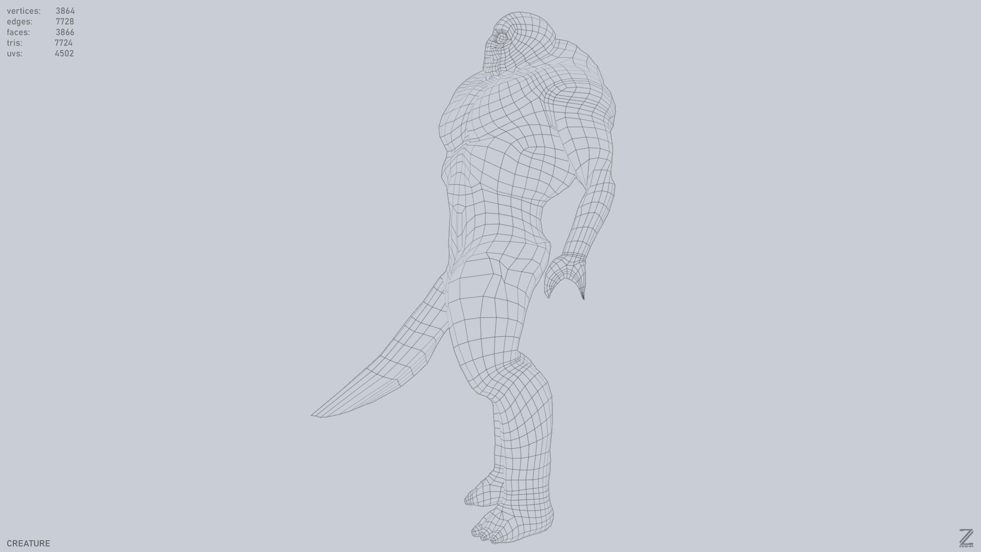 Creature Low-poly 3D model_10