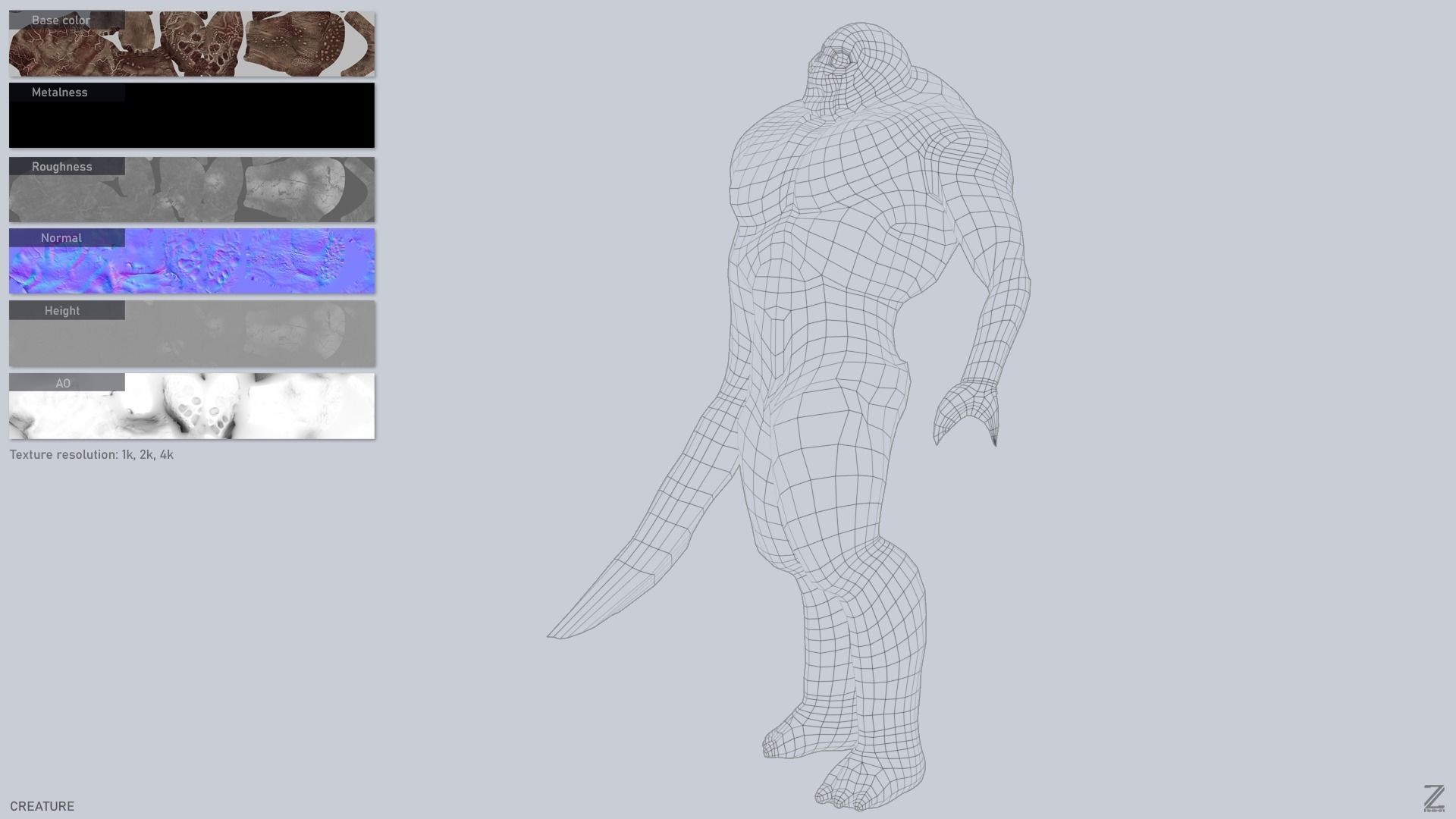 Creature Low-poly 3D model_2