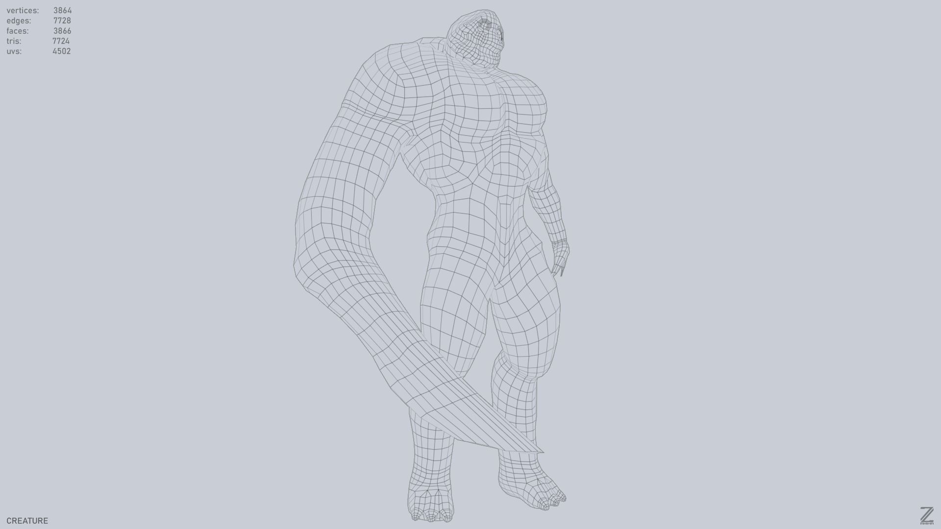 Creature Low-poly 3D model_13