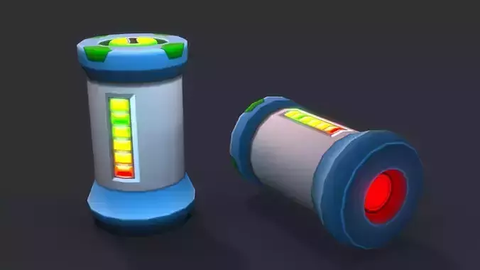 Battery with parametric  texture Low-poly 3D model