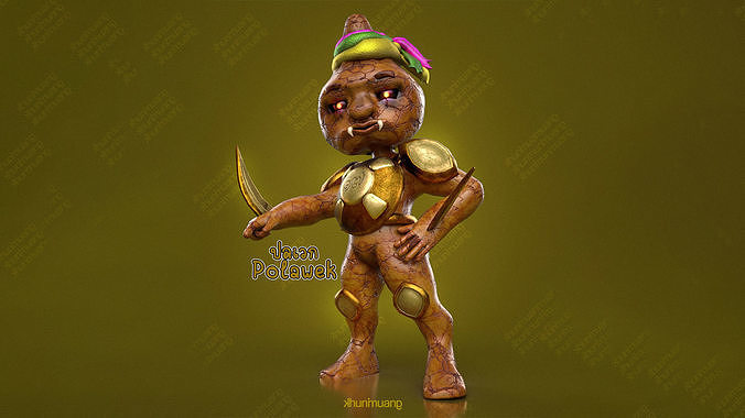 character design is based on Anthill or a pile of soil Low-poly 3D model