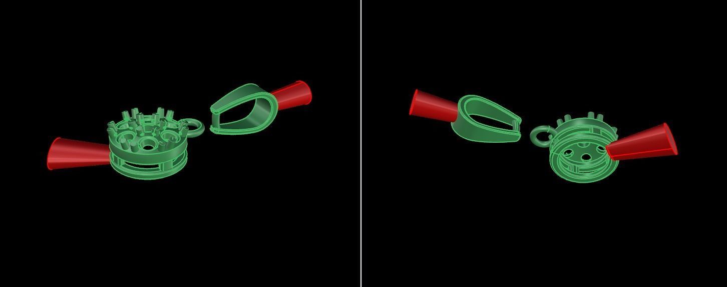 Round Cluster Diamond Pendant 7 STONE MIX SIZES 3D print model_13