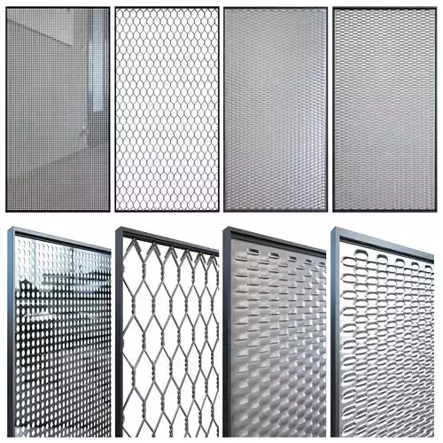 Perforated metal 3D model