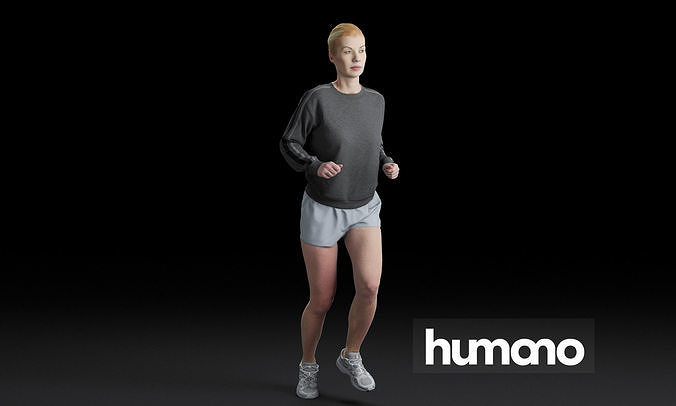 Humano Running Woman 0804 3D model