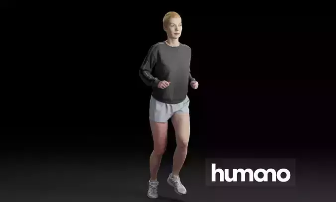 Humano Running Woman 0804 3D model