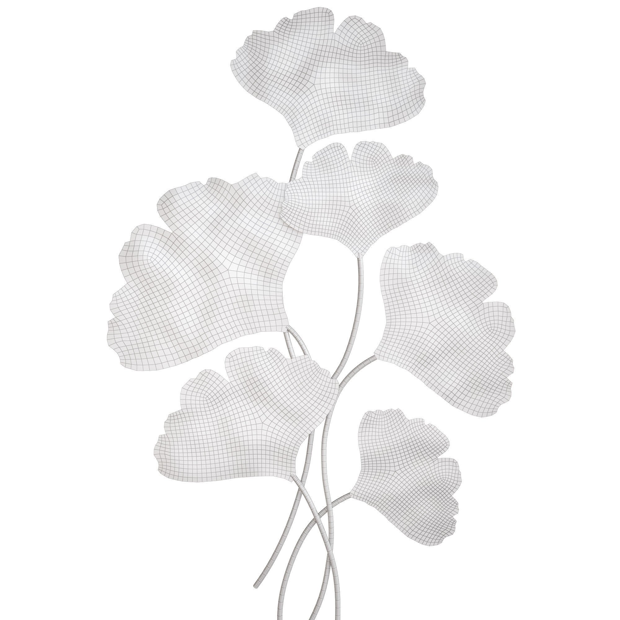 Ginkgo wall decor 3D model_2