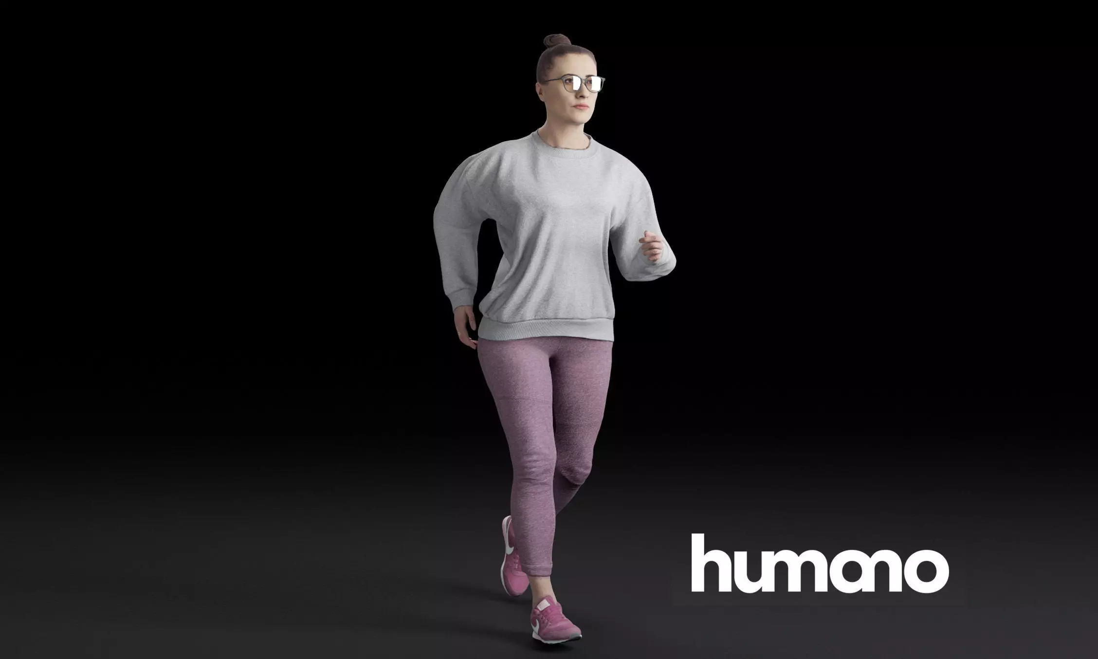Humano Running Woman 0806 3D model_0