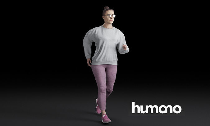 Humano Running Woman 0806 3D model