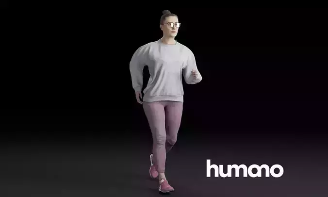 Humano Running Woman 0806 3D model