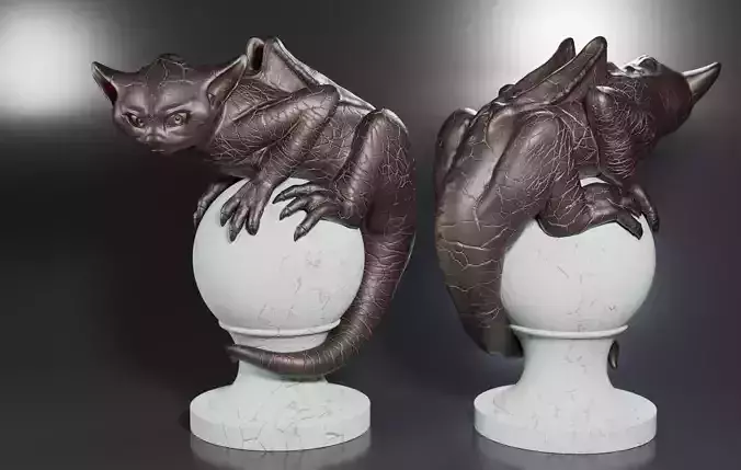 Gargoyle two dragon figurines