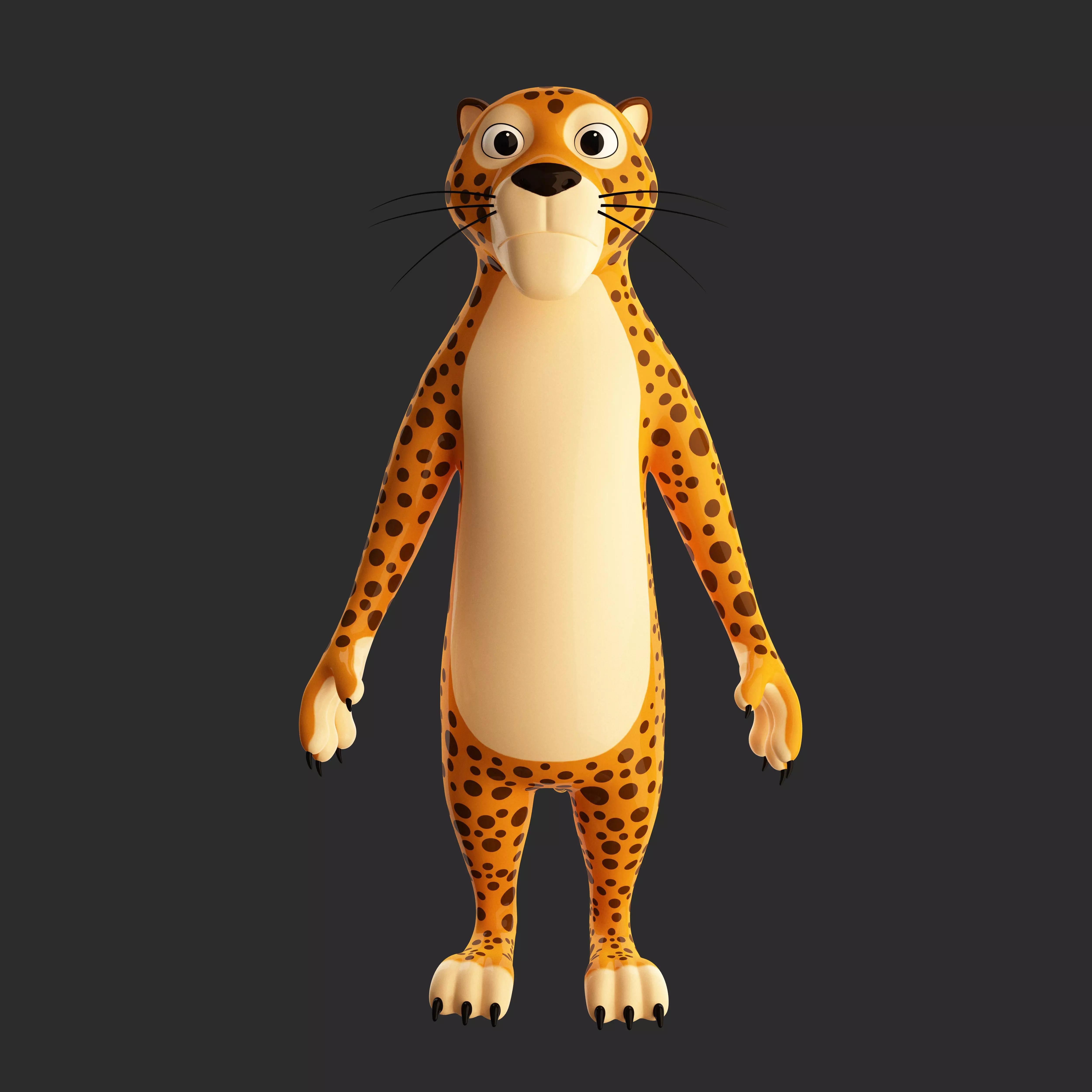 Leopard Cartoon 3D model_0