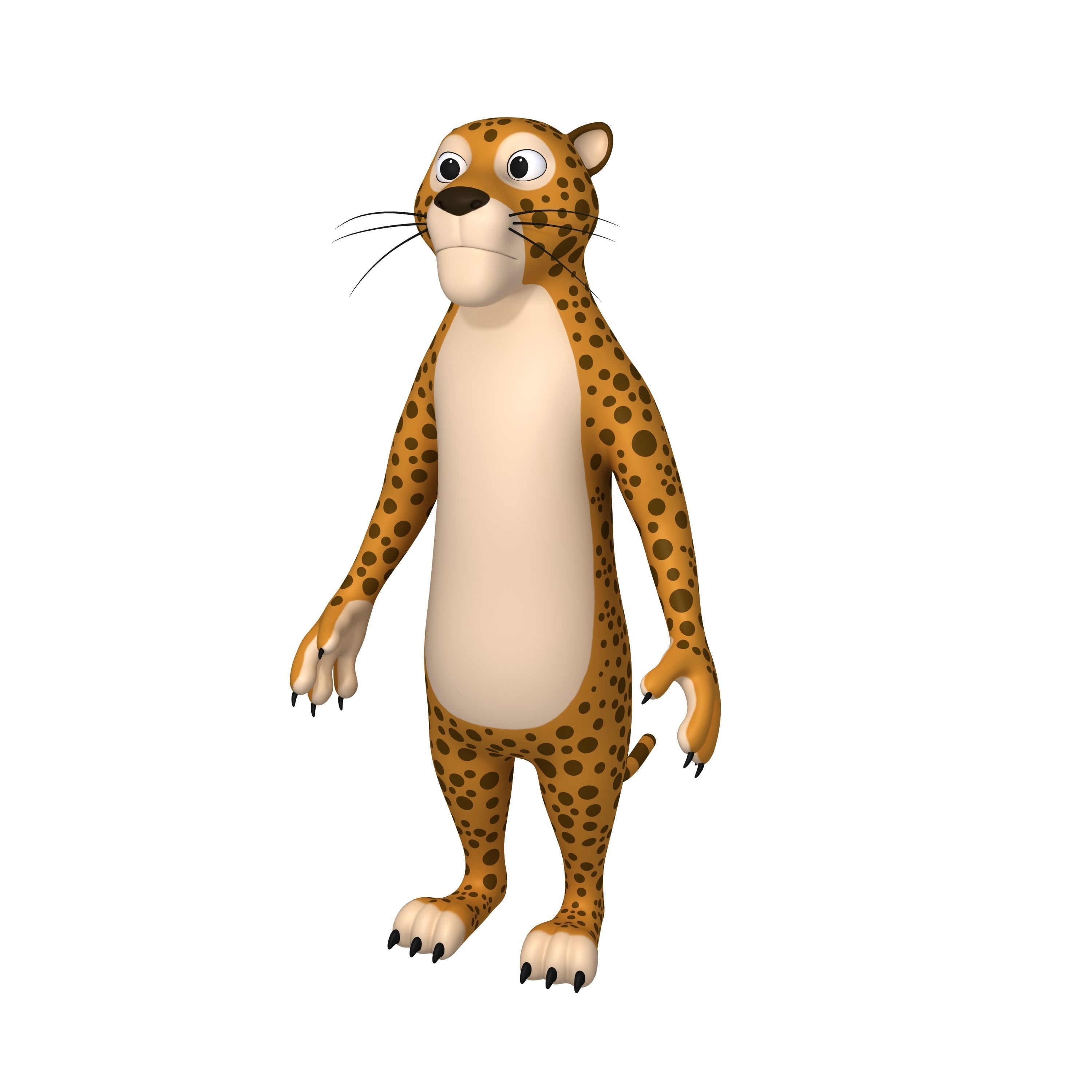 Leopard Cartoon 3D model_4