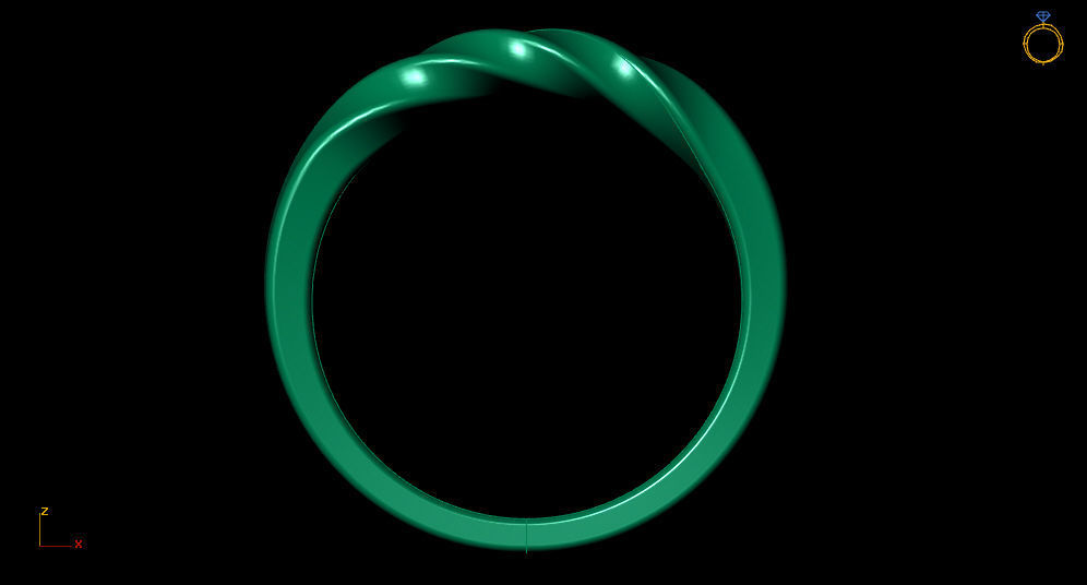 Fashion rope ring Engagement Ring Silver Gold 3D print model_9