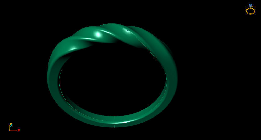 Fashion rope ring Engagement Ring Silver Gold 3D print model_7