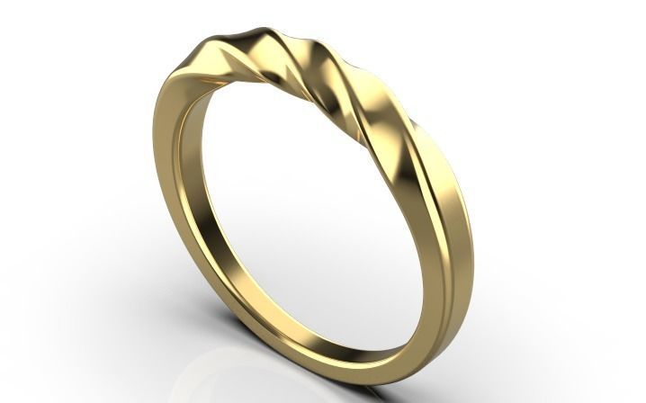 Fashion rope ring Engagement Ring Silver Gold 3D print model_4