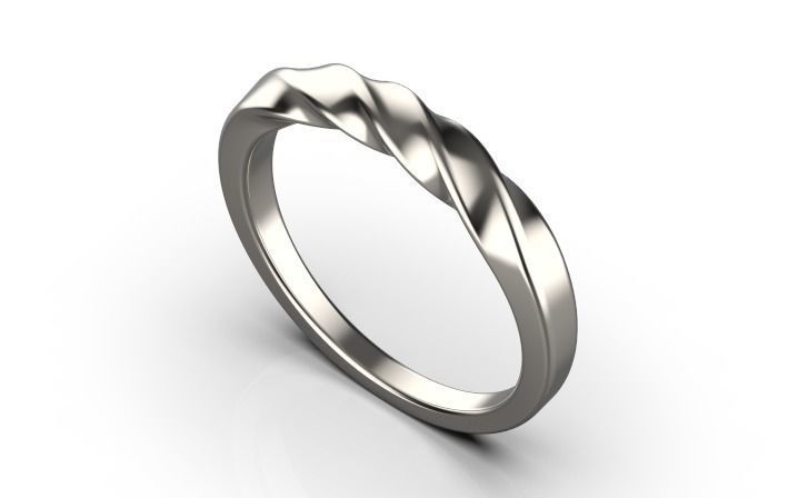 Fashion rope ring Engagement Ring Silver Gold 3D print model_1