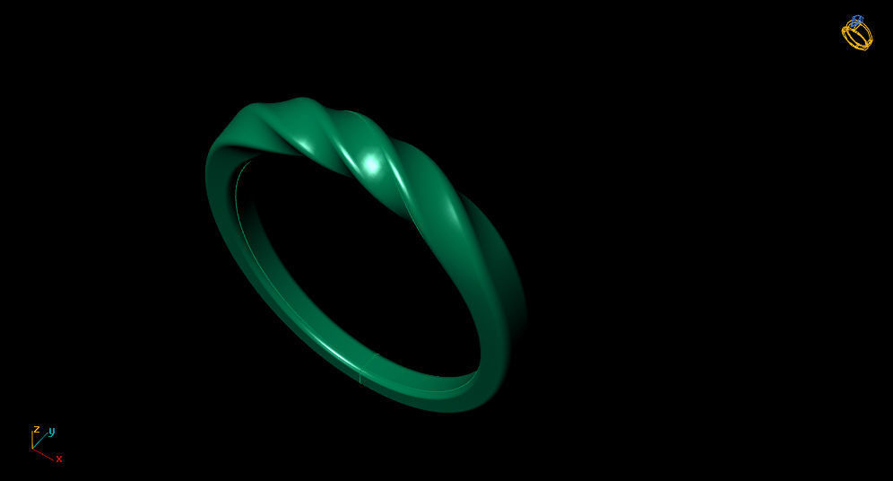 Fashion rope ring Engagement Ring Silver Gold 3D print model_6