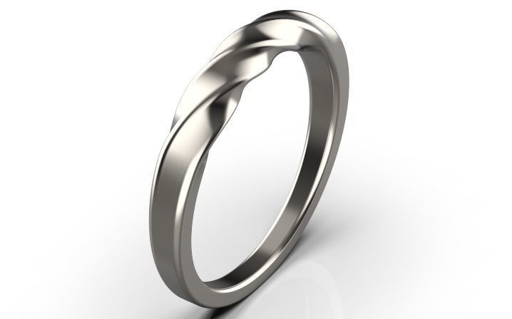 Fashion rope ring Engagement Ring Silver Gold 3D print model_3