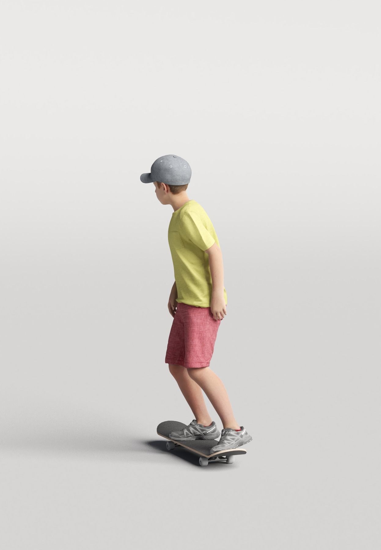 Humano Skateboarding Child 0813 3D model_2