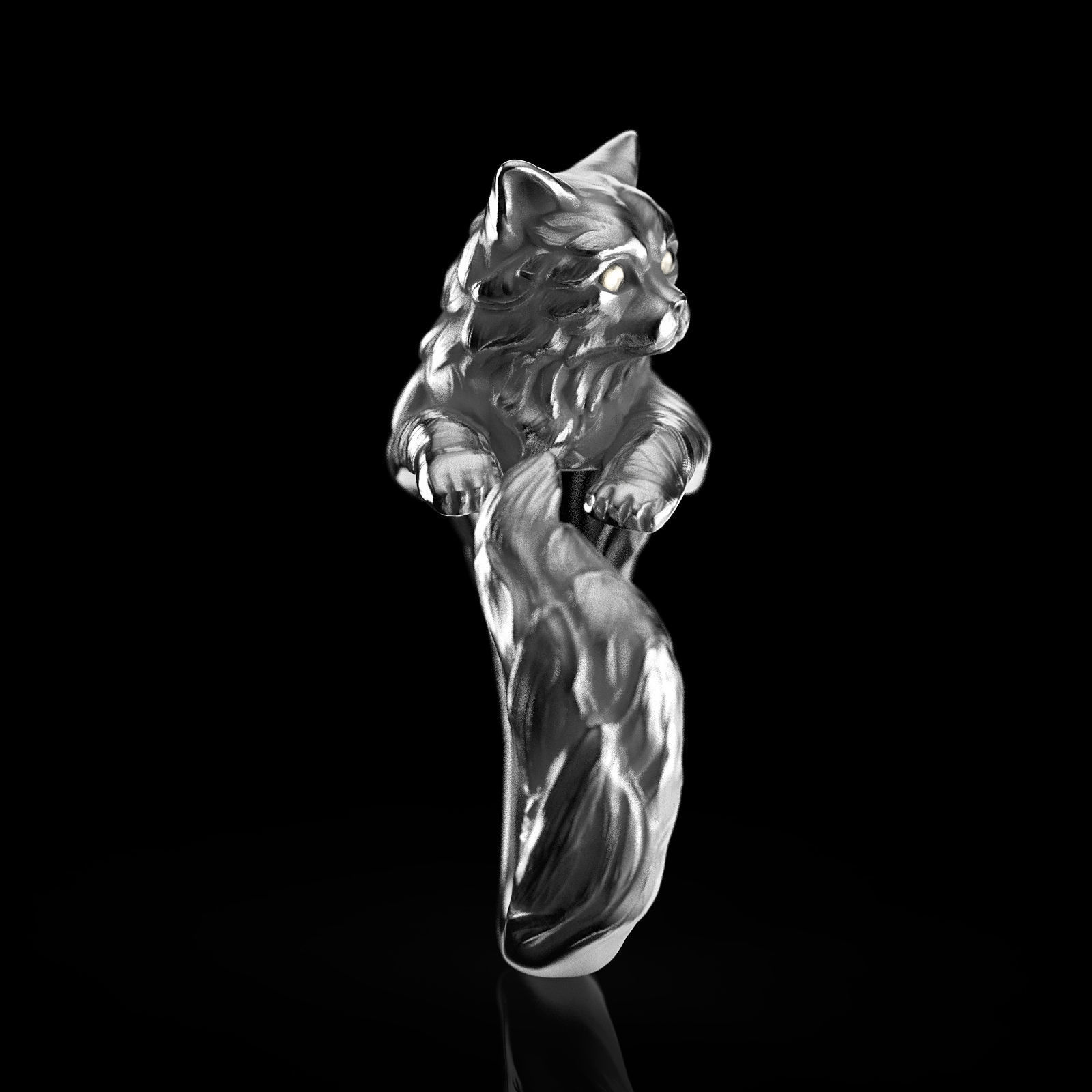 resizable cat ring 3D print model_3