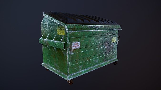 Dumpster trash can Low-poly 3D model