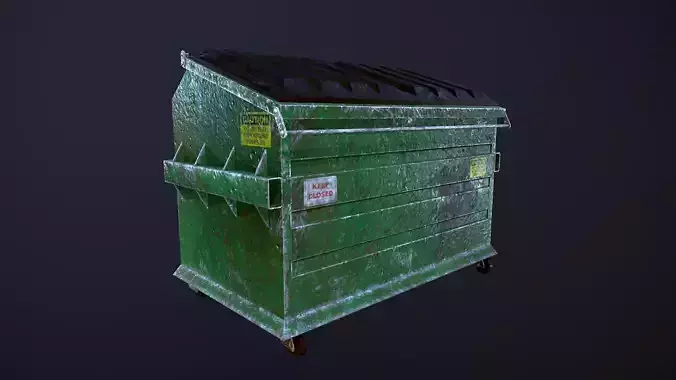 Dumpster trash can Low-poly 3D model