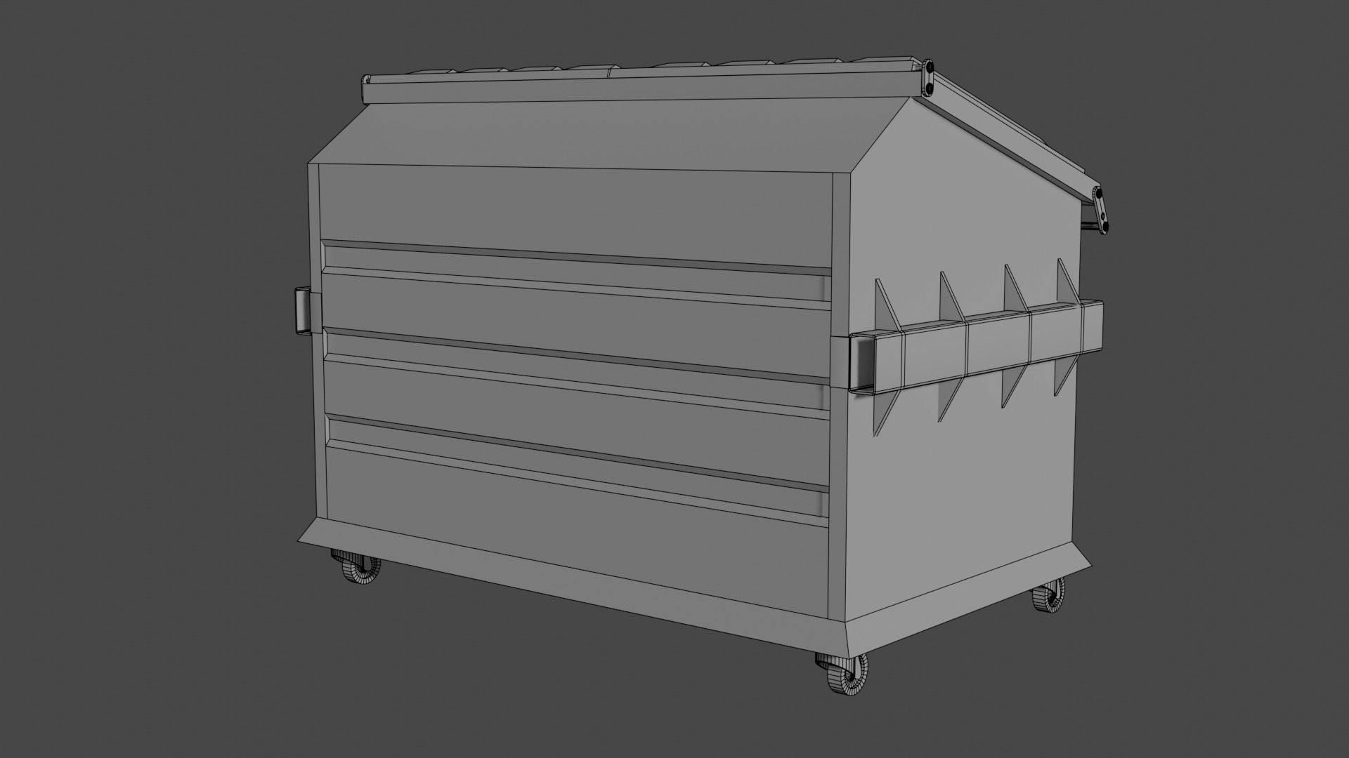 Dumpster trash can Low-poly 3D model_6