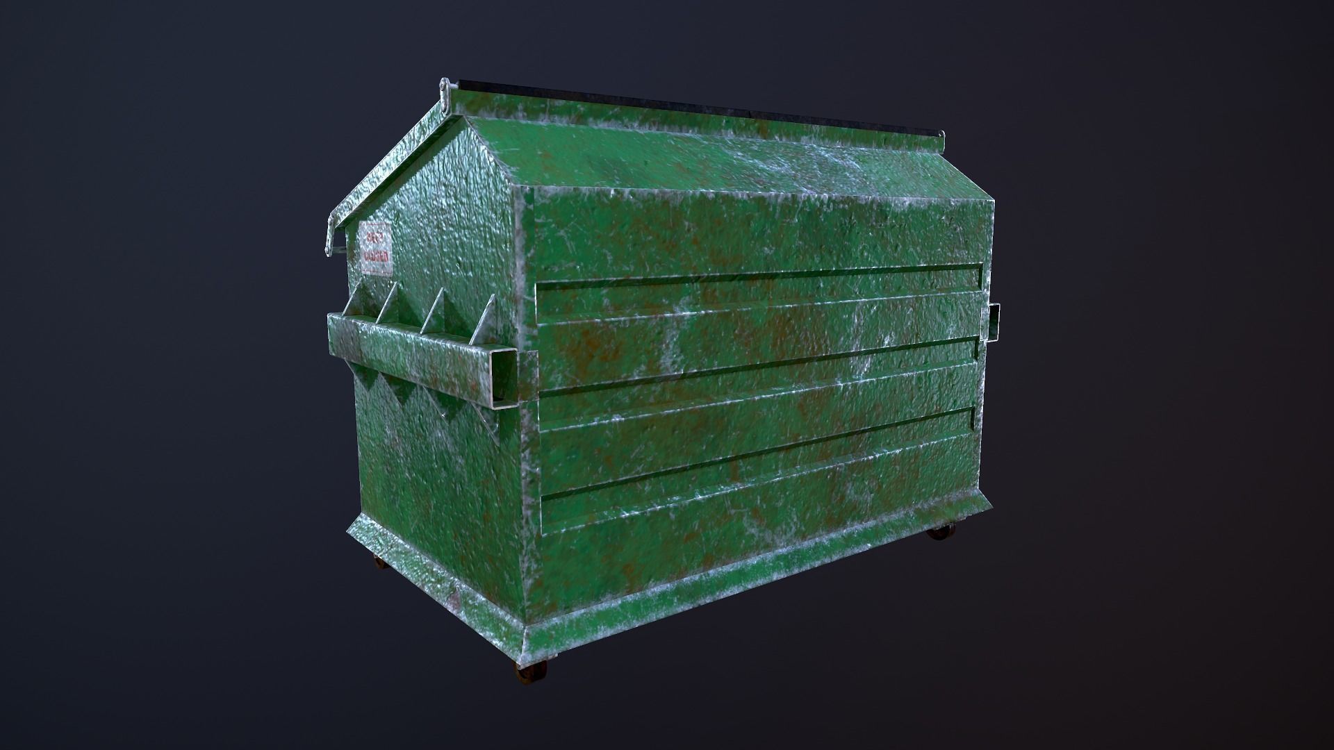 Dumpster trash can Low-poly 3D model_3