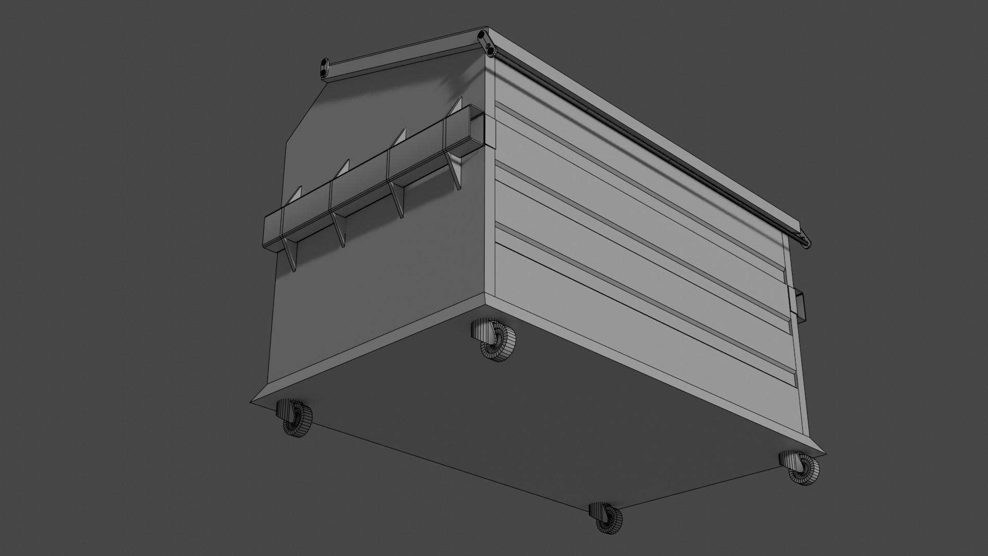 Dumpster trash can Low-poly 3D model_8