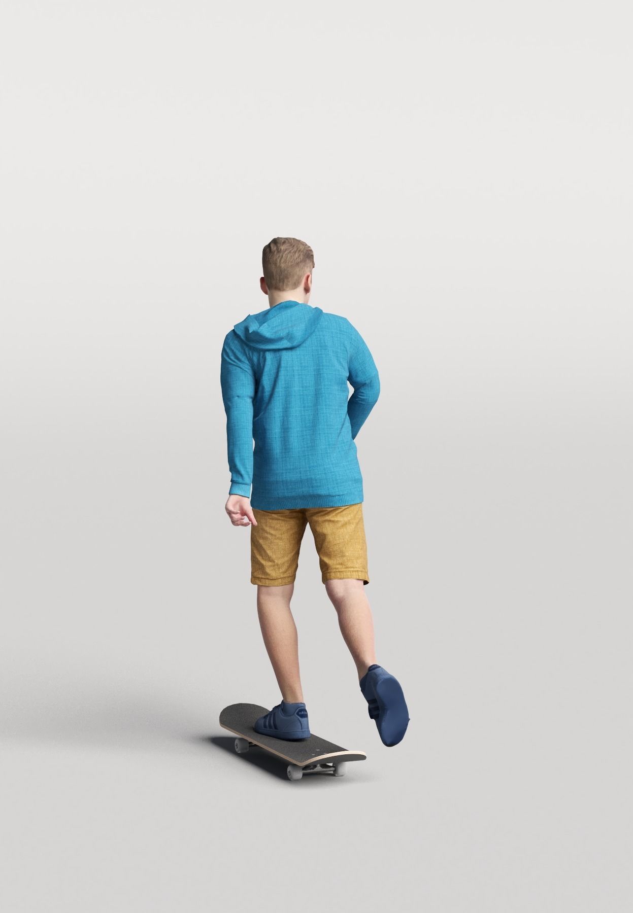 Humano Skateboarding Child 0814 3D model_2