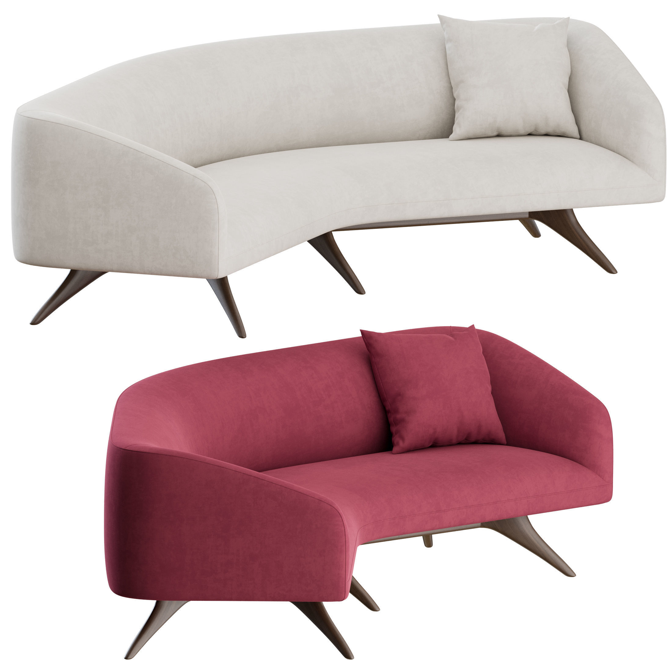 Fifth Avenue Angled Sofa by Vladimir Kagan 3D model_4