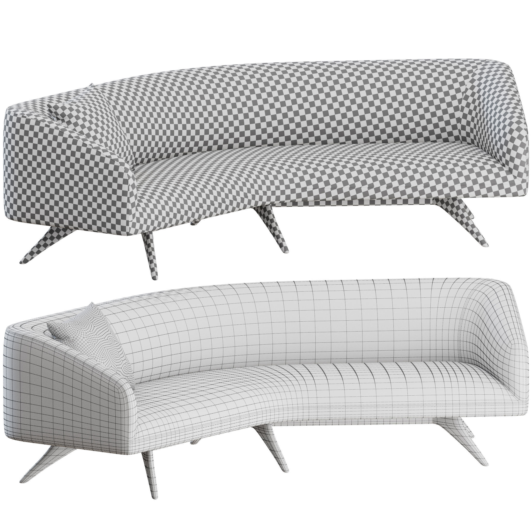 Fifth Avenue Angled Sofa by Vladimir Kagan 3D model_6