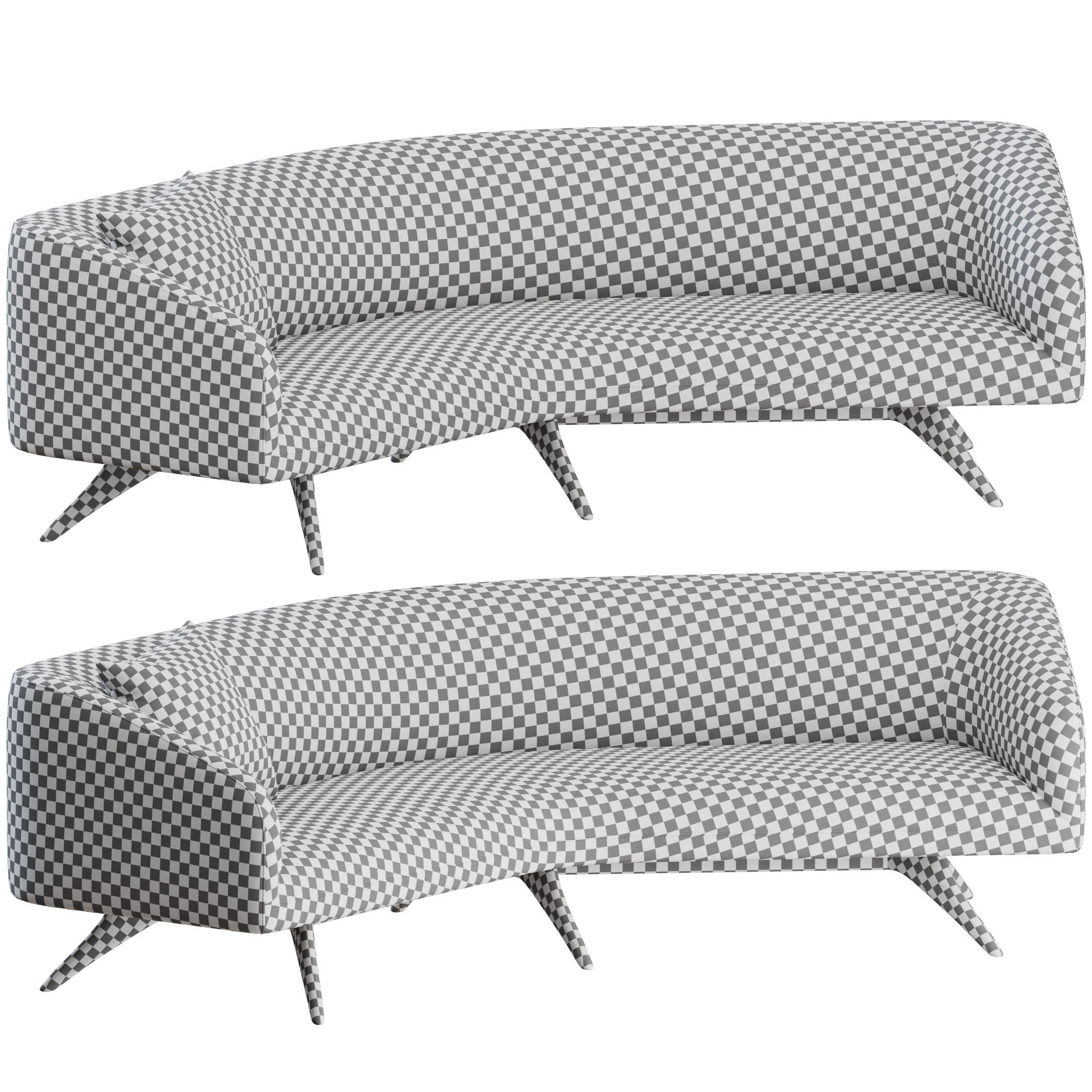 Fifth Avenue Angled Sofa by Vladimir Kagan 3D model_7