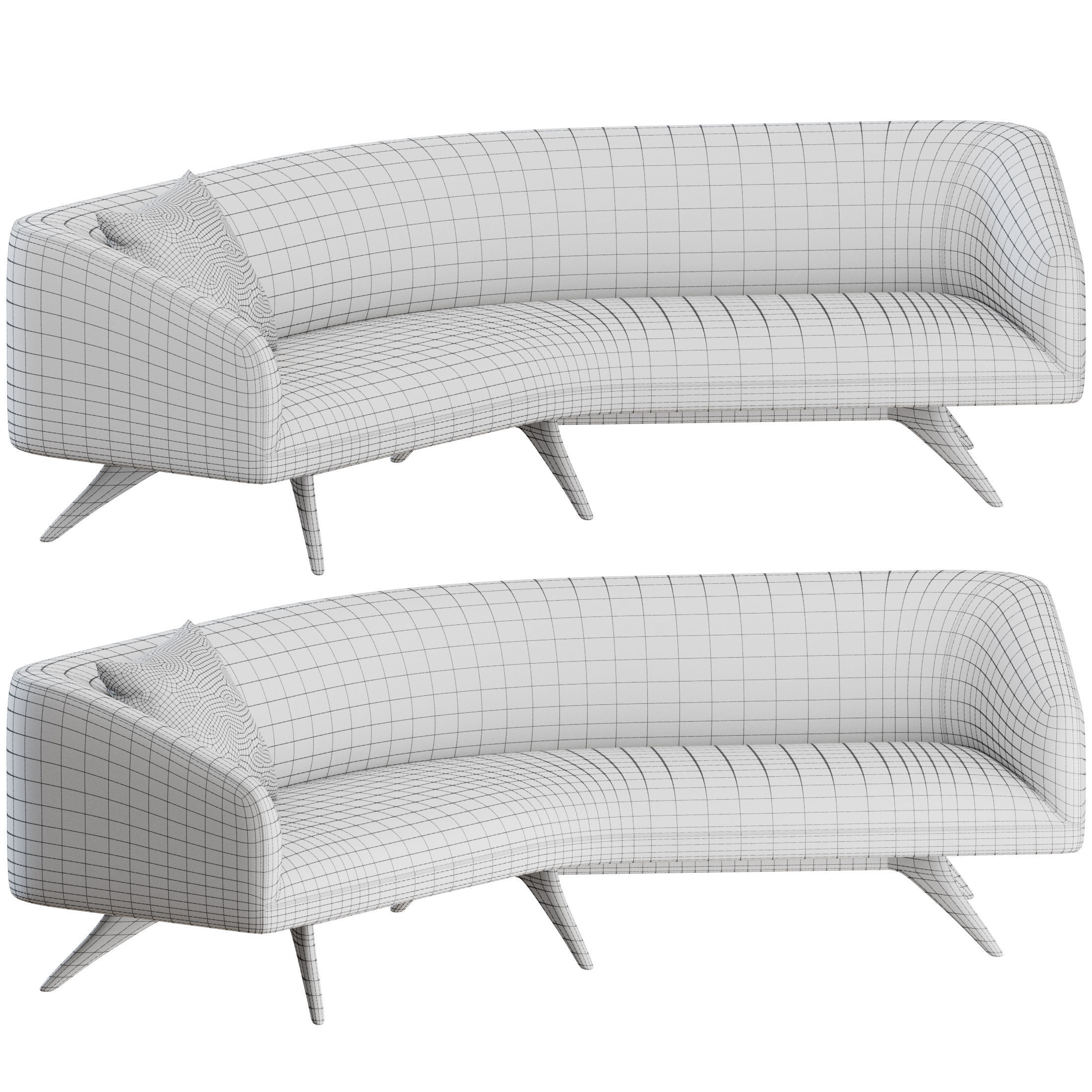 Fifth Avenue Angled Sofa by Vladimir Kagan 3D model_5