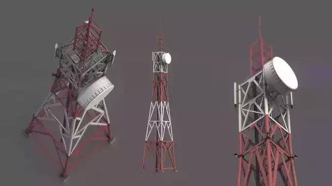 Radio Tower Low-poly 3D model