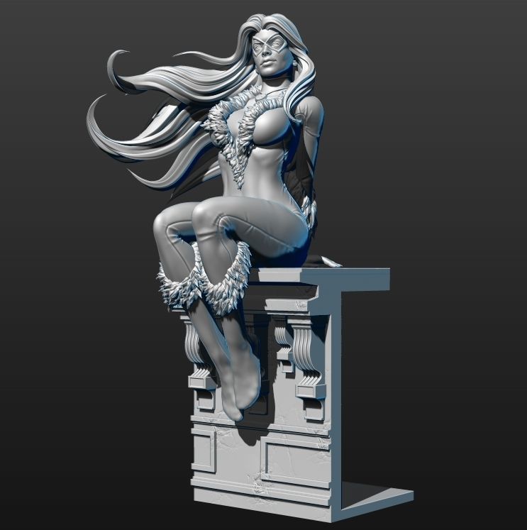 Black Cat Statue 3D print model_7