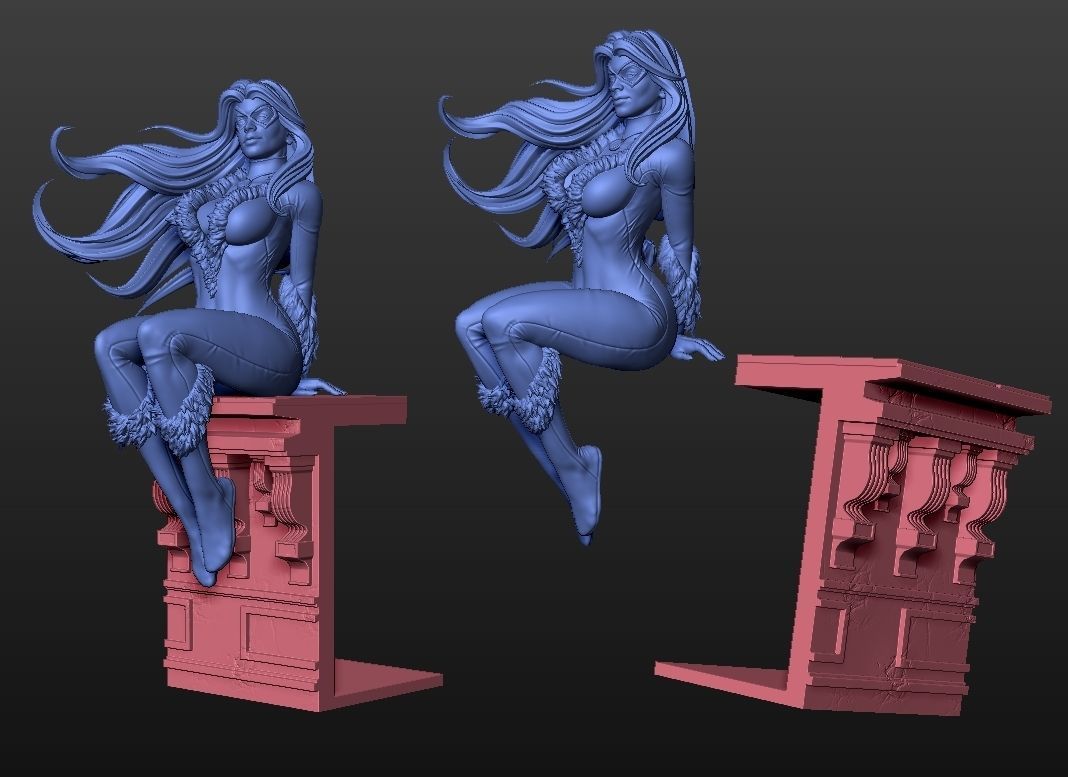 Black Cat Statue 3D print model_11