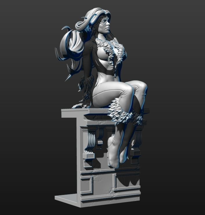 Black Cat Statue 3D print model_8