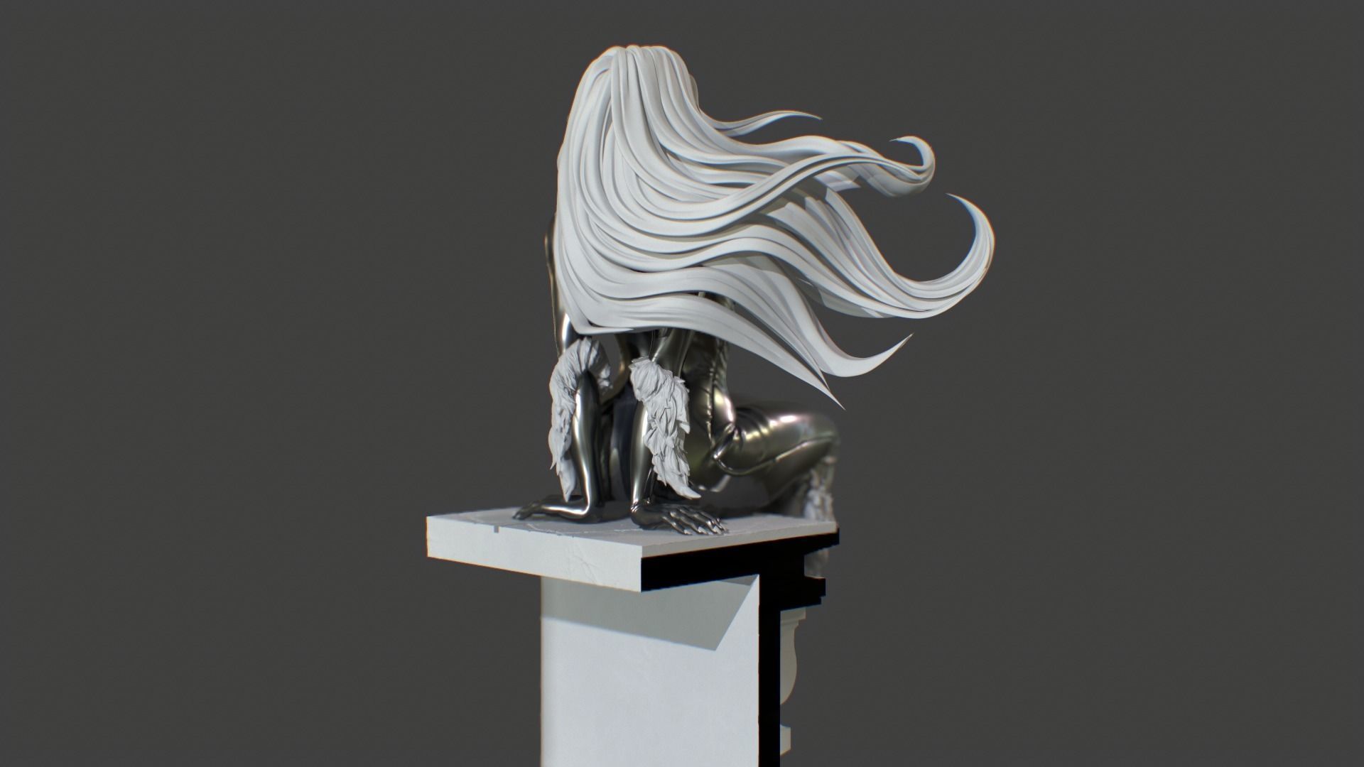 Black Cat Statue 3D print model_4