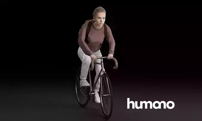 Humano Biking Woman 0820 3D model