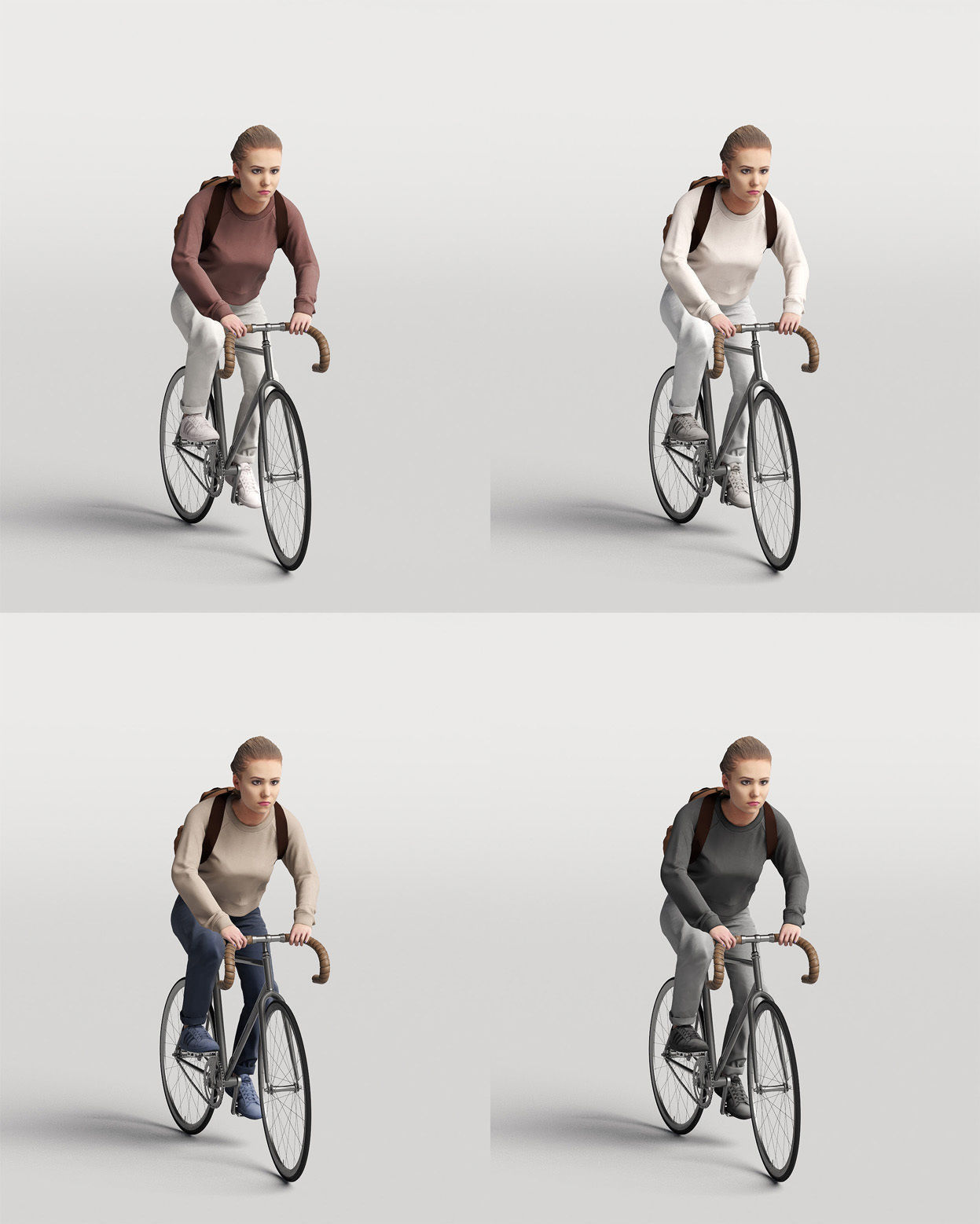 Humano Biking Woman 0820 3D model_4