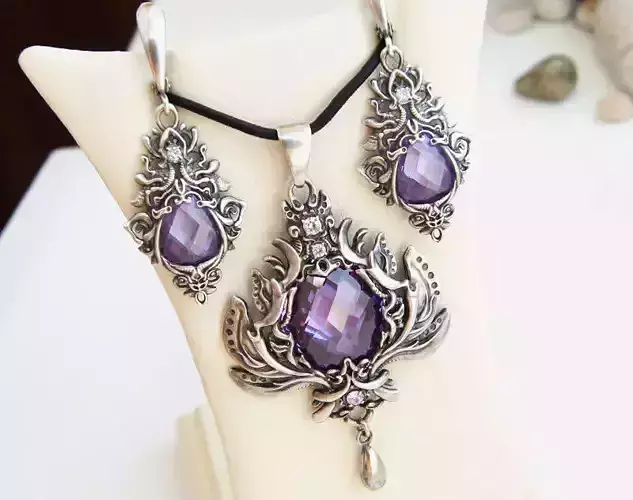 Jewelry set - pendant and earrings - Printable 3D model