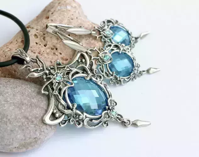 Jewelry set - Pendant and earrings - STL and OBJ files