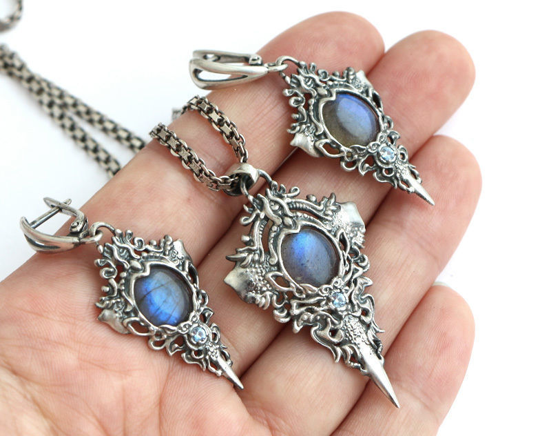 SET -Sculpted printed jewelry models in a vintage fantasy style 3D print model_1